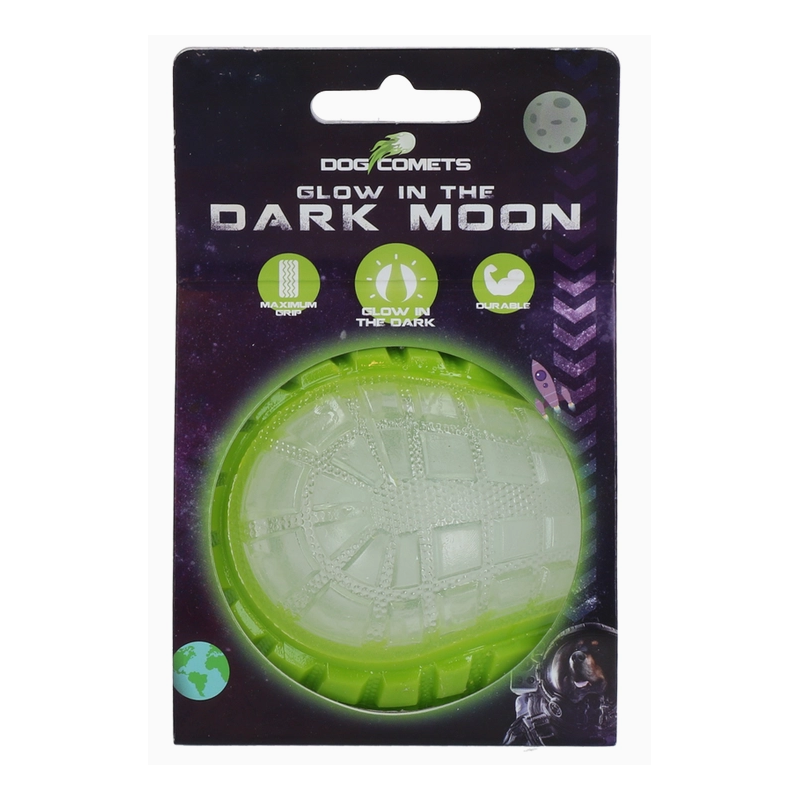 Balle Dog Comets Lune – Phosphorescente – Vert – Taille M (6 cm)