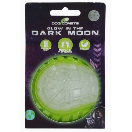 Balle Dog Comets Lune – Phosphorescente – Vert – Taille M (6 cm)